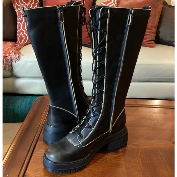 Franco Sarto Black ‘Jasper’ Lace-Up Boots - Picture 7 of 15